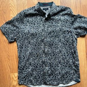 Ted Baker silky style short sleeve button down floral design